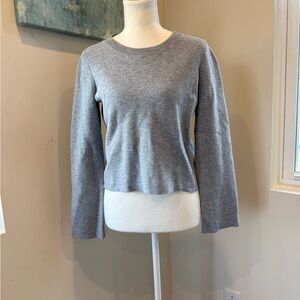 Madewell Gray Crew Neck Lace Up Back Sweater Knit Pullover Size xxs